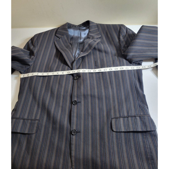 Jack Victor Prossimo Gray Striped 3-Button Formal Career Sport Coat Mens 44L - Picture 3 of 16